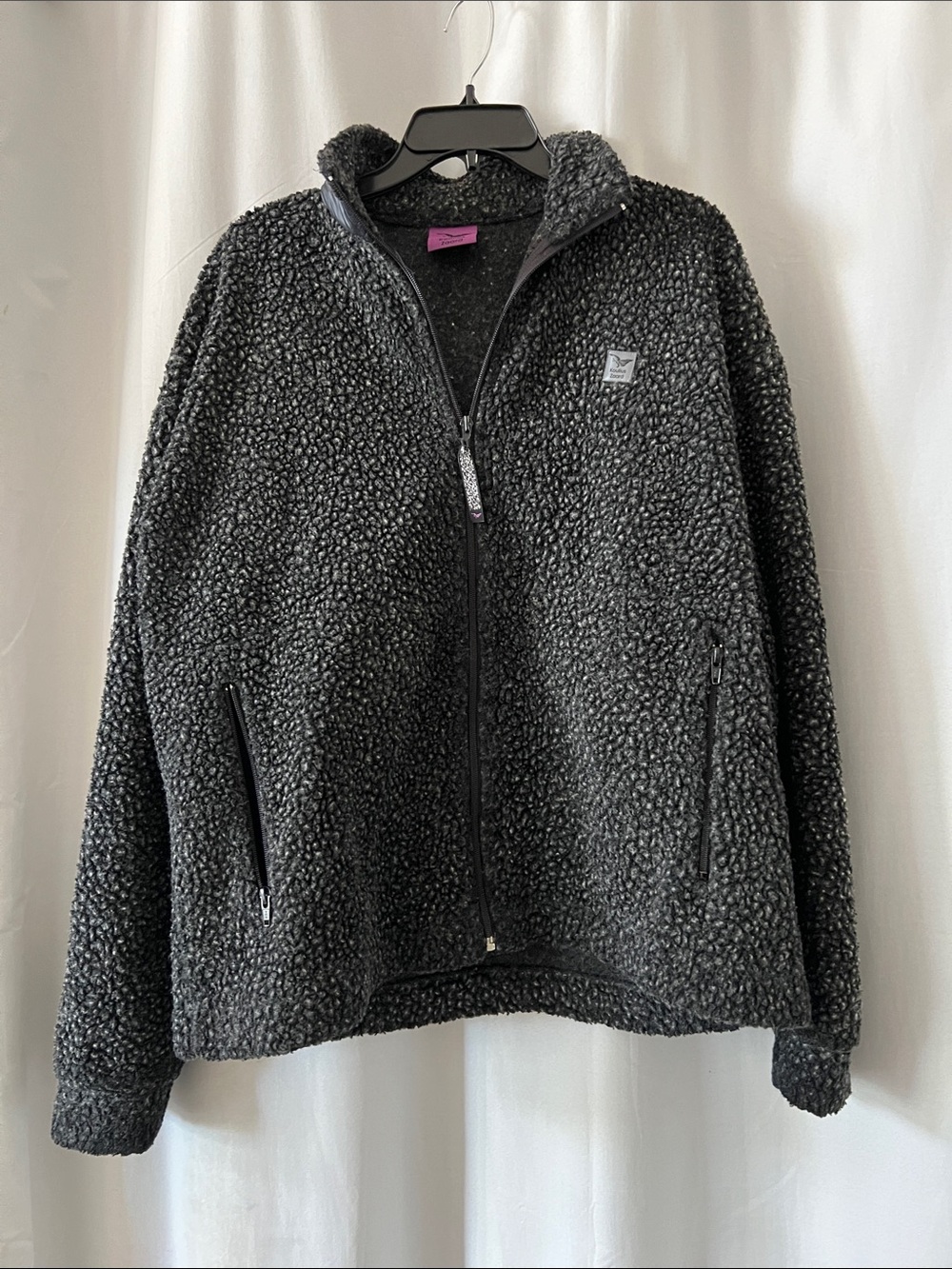 Koulius Zaard Black Sherpa Zip-Up Jacket